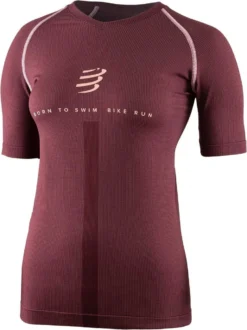 Compressport Training Born To SwimBikeRun Body Shirt Bordeau