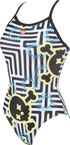 Arena Femme Crazy Labyrinth Light Drop Back One Piece Black-Multi