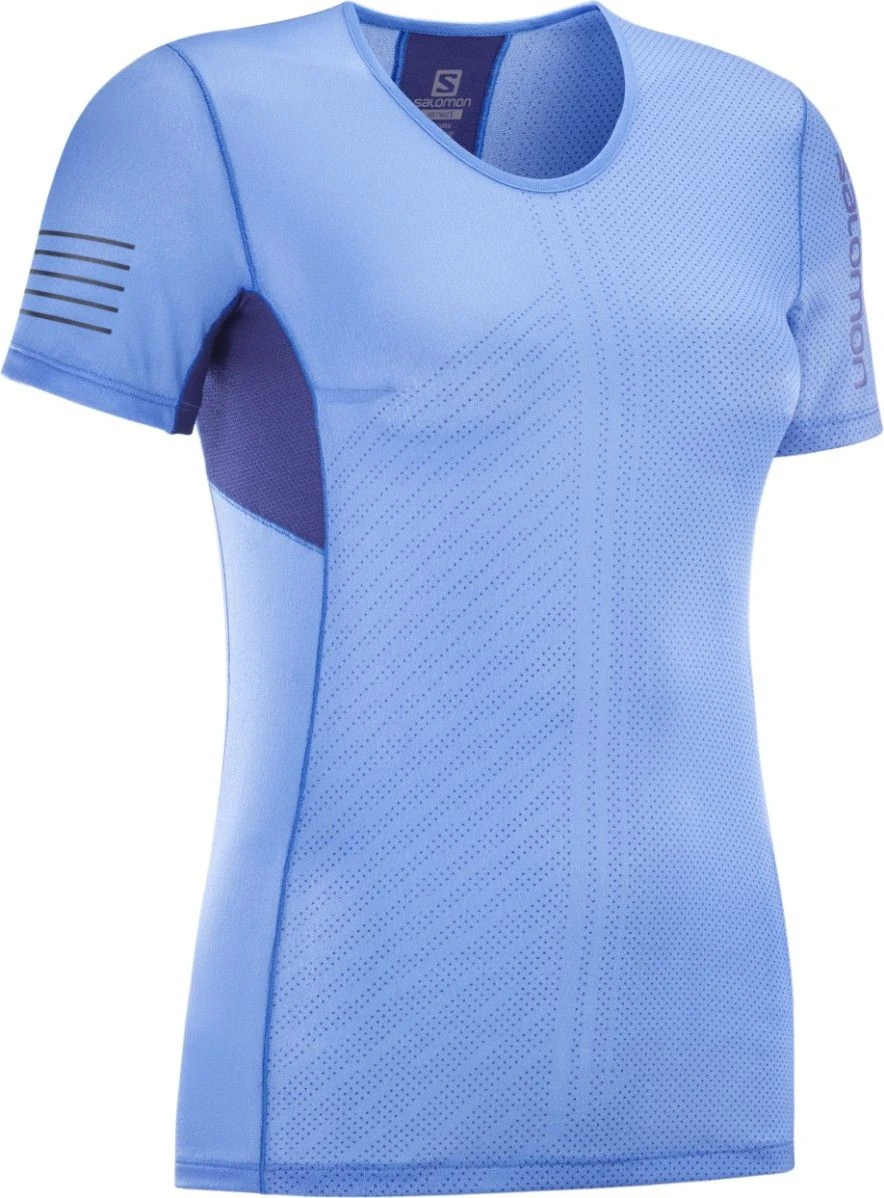 Salomon Sense Short Sleeve Jersey Blue Women 3 Salomon Sense Short Sleeve Jersey Blue Women - Image 3