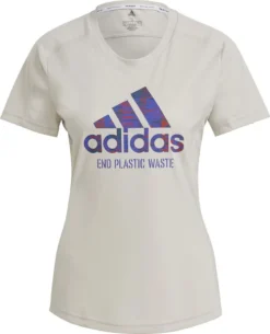 ADIDAS PERFORMANCE Adidas Run Prime Blue Beige Women Short Sleeve Jersey
