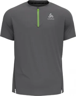 Short Sleeve 1/2 Zip Jersey Odlo Axalp Trail Gray
