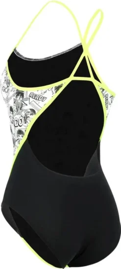 Michael Phelps Manga Racing Back Women's One-Piece Swimsuit White / Black