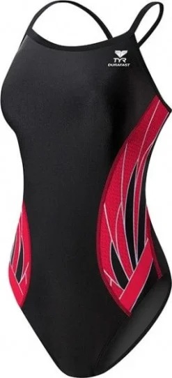 TYR Phoenix Diamond Women's One Piece Swimsuit Black / Red