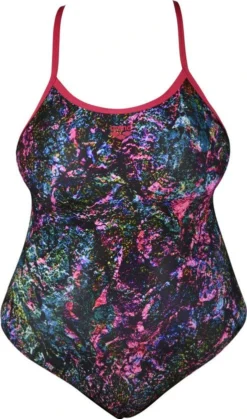 Arena Mountains Texture Light Drop Back One-Piece Swimsuit Pink Multi-Coloured -Triathlon Gear Shop 210333560f7cb1fc420c8.25119713