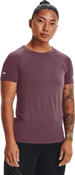 Under Armour Under Armor Seamless Run Short Sleeve Jersey Purple Women