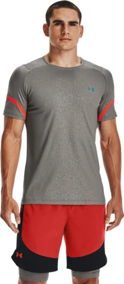 Under Armour Under Armor Rush 2.0 Emboss Short Sleeve Jersey Gray