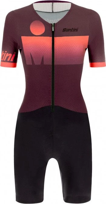 Santini X Ironman Audax Aero Sleeveless Trisuit Black / Coral Women 4 Santini X Ironman Audax Aero Sleeveless Trisuit Black / Coral Women - Image 4
