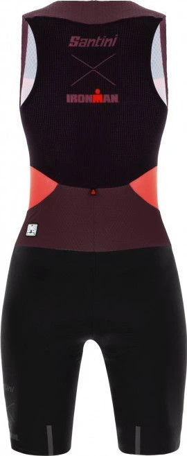Santini X Ironman Audax Aero Sleeveless Trisuit Black / Coral Women 2 Santini X Ironman Audax Aero Sleeveless Trisuit Black / Coral Women - Image 2
