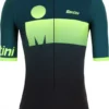 Santini X Ironman Audax Aero Short Sleeve Triathlon Jersey Black / Green