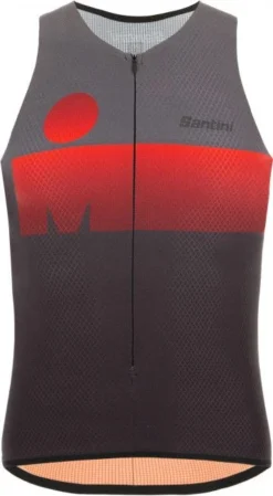 Santini X Ironman Audax Aero Sleeveless Jersey Black / Red