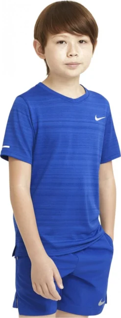 Nike Dri-Fit Miler Short Sleeve Jersey Blue Boy S