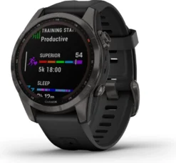 Garmin Fenix 7S Sapphire Solar Titanium Carbon Grey Sport Watch