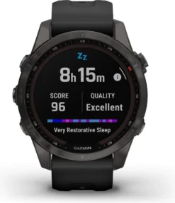 Garmin Fenix 7S Sapphire Solar Titanium Carbon Grey Sport Watch -Triathlon Gear Shop 218572161e1292b308451.86736050
