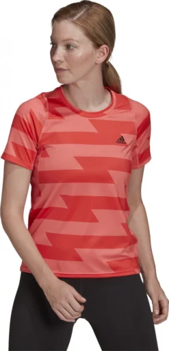 Triathlon Gear Shop 25 ADIDAS PERFORMANCE Adidas Run Fast Short Sleeve Jersey Red Women