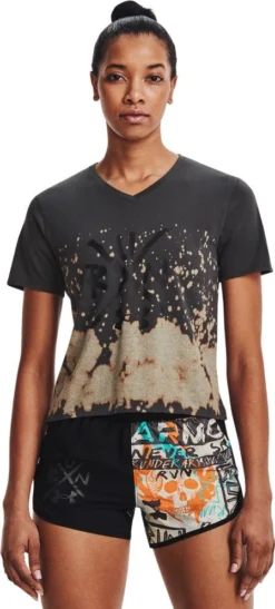 Under Armour Under Armor Destroy All Miles Short Sleeve Jersey Gray Woman