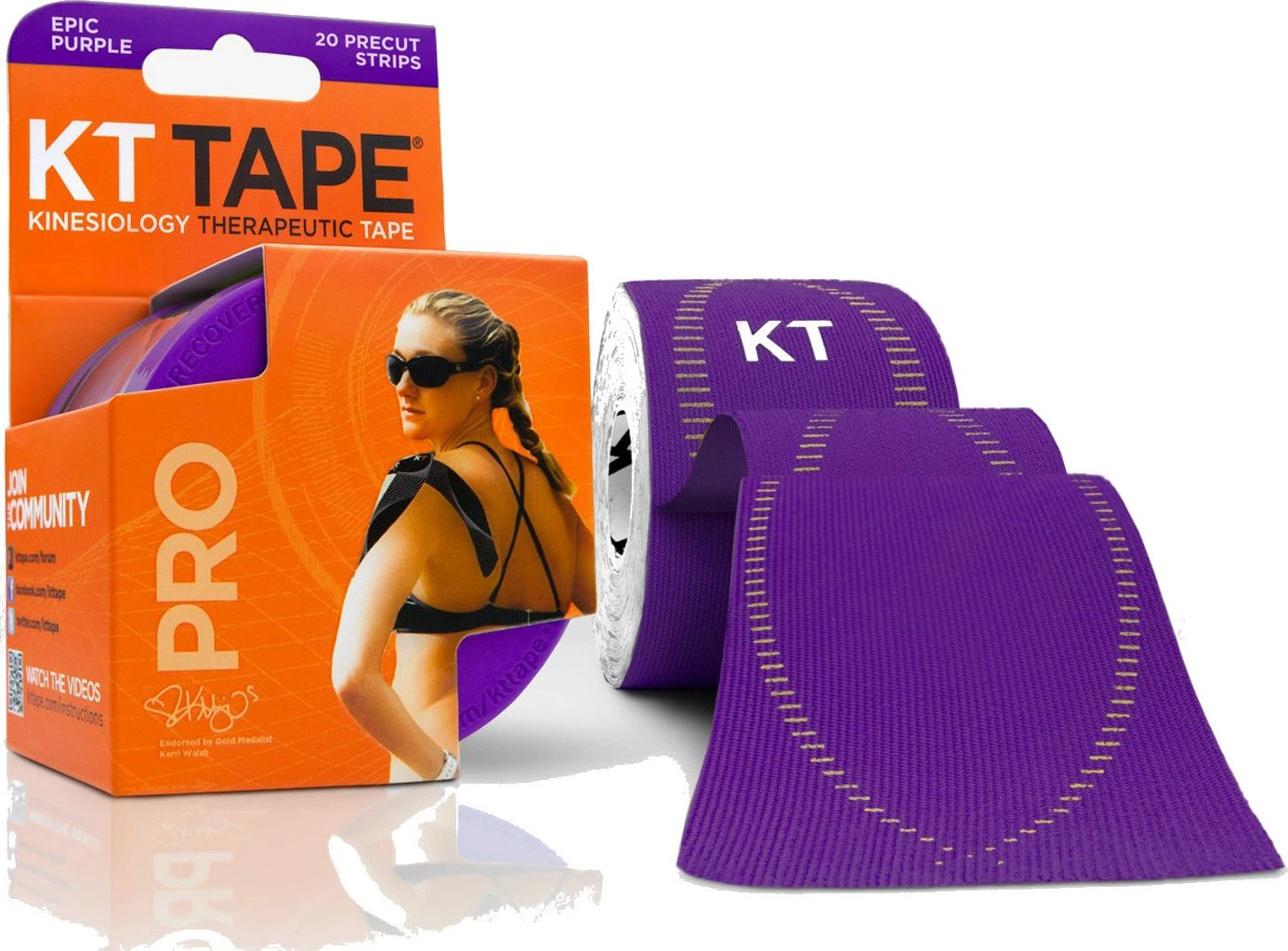 KT TAPE Roll Precut Tape PRO Purple 20 Tapes 1 KT TAPE Roll Precut Tape PRO Purple 20 Tapes