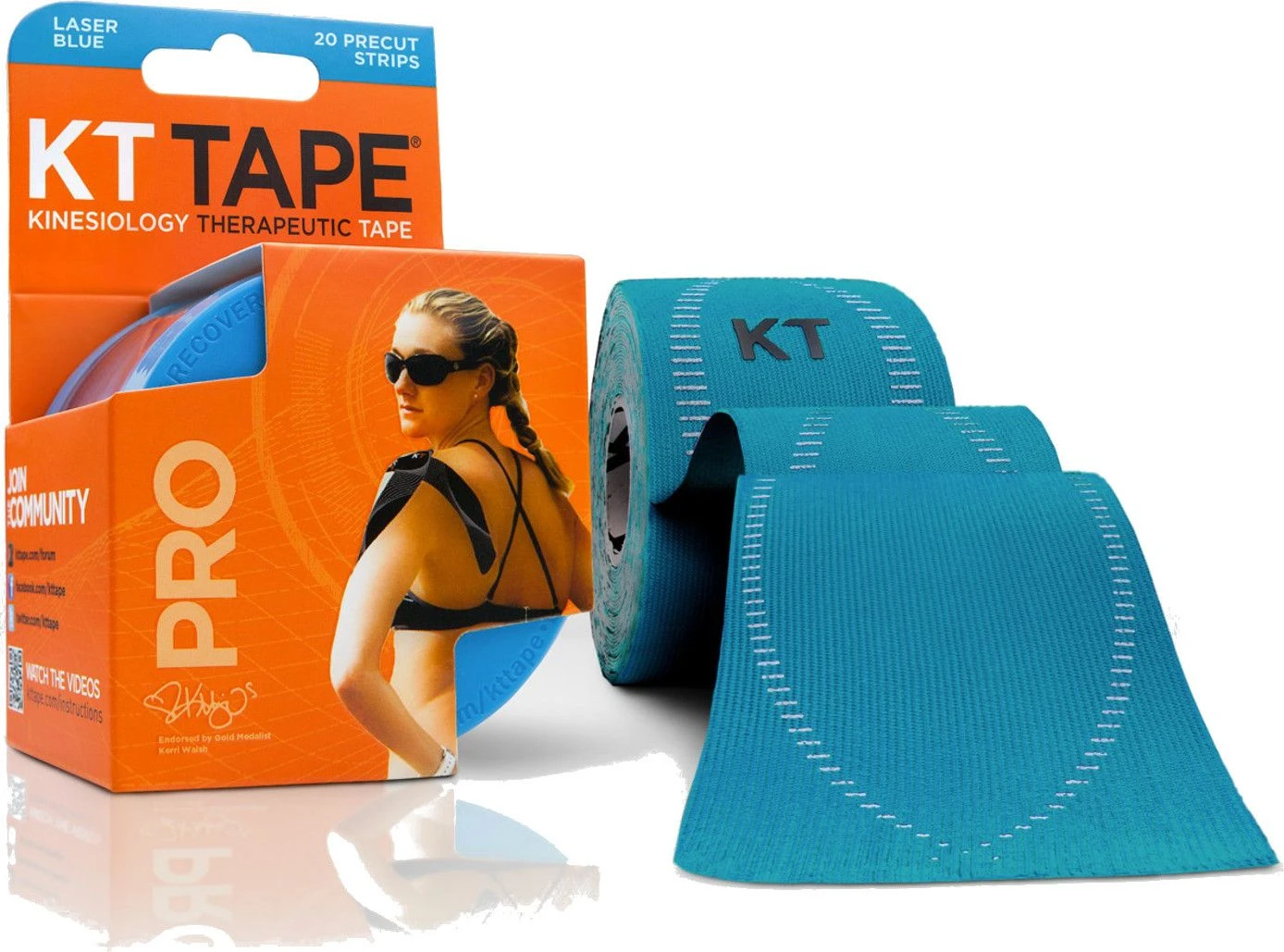 KT TAPE Roll Precut Tape PRO Blue 20 Tapes 1 KT TAPE Roll Precut Tape PRO Blue 20 Tapes