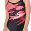 Speedo E10 Boom Placement Thinstrap Women Swimsuit Black Red